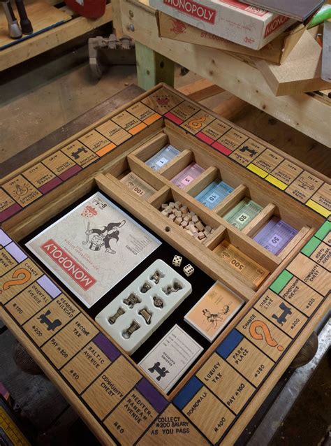 Handcrafted Wooden Monopoly Board DIY