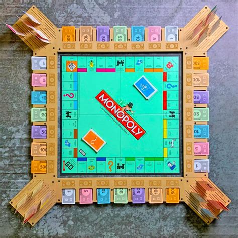 Handcrafted Wooden Monopoly Board Game Night
