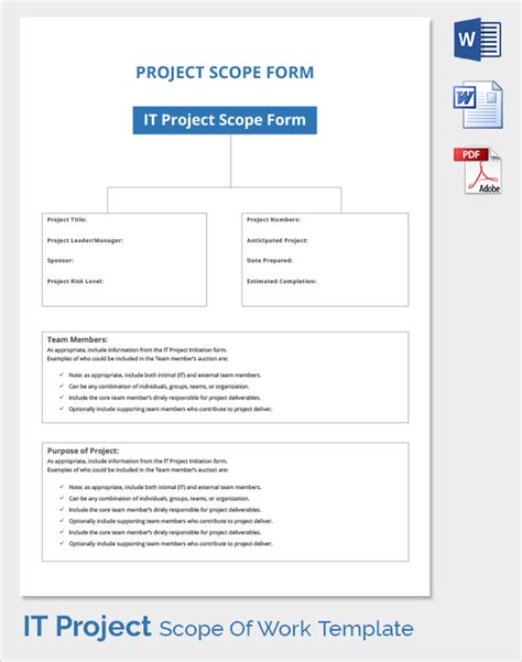 IT Project Scope of Work Template