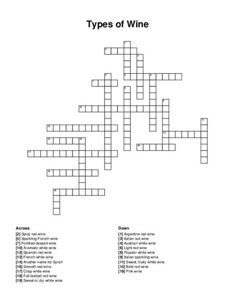 Italian Wine Crossword