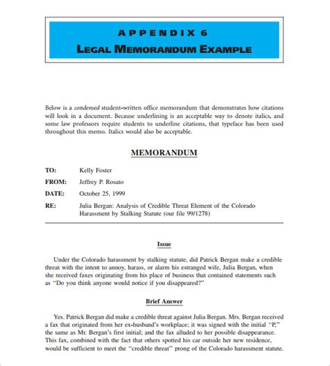 Legal Memorandum Template