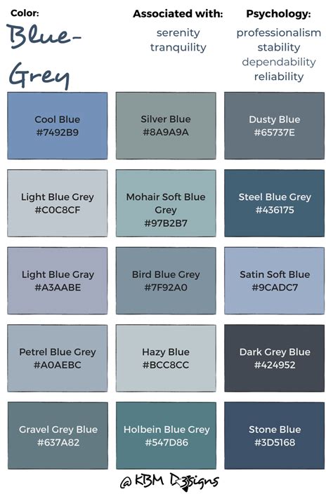 light blue grey color psychology