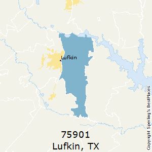 Lufkin, TX Zip Code Map