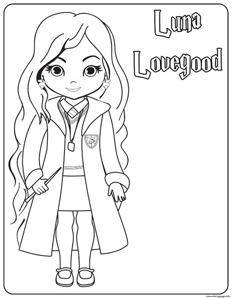 Luna Lovegood Coloring Sheet
