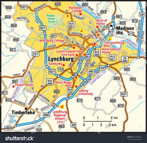 Lynchburg VA Zip Code Map