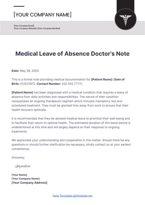 Medical Leave of Absence Template