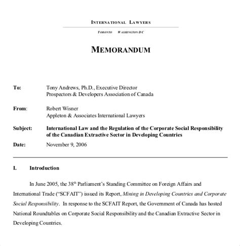Memorandum of Law Template