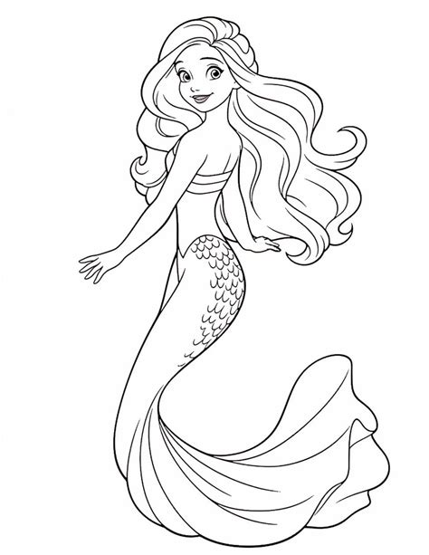 Mermaid Coloring Pages for Kids Free