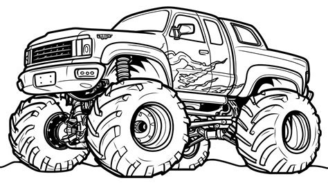 Monster Truck Coloring Sheets for Adults