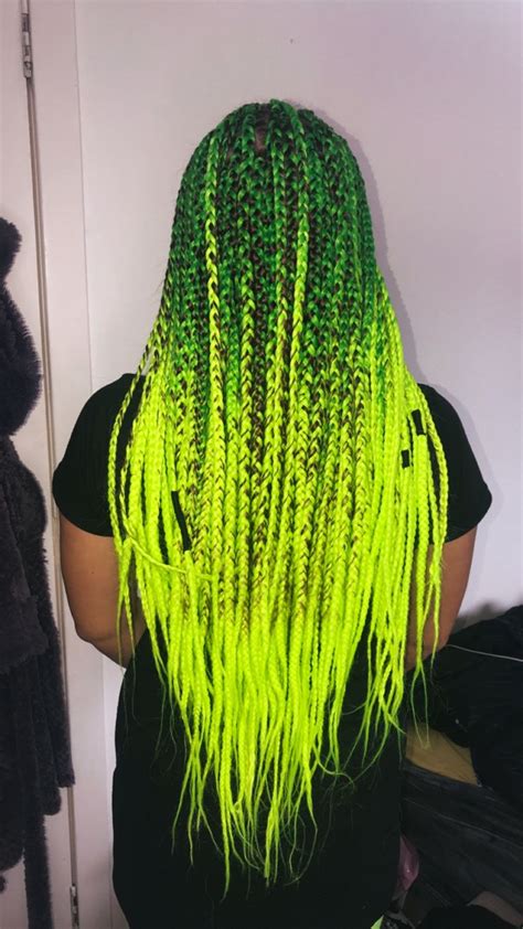 Neon Green Box Braids