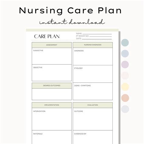 nursing care plan template