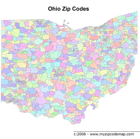 Ohio County Map with Zip Codes
