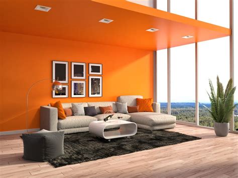 pastel orange interior design