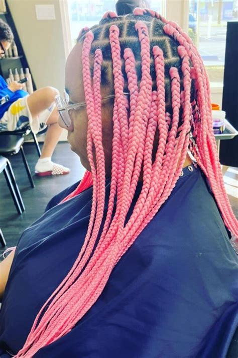 Pastel Pink Box Braids