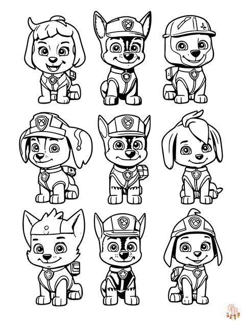 Paw Patrol coloring sheets vehicles