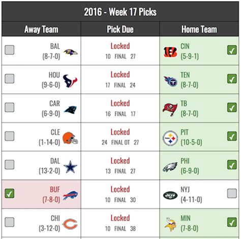 Pick 'Em Pool Template