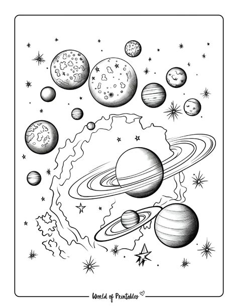 Planets Coloring Sheet