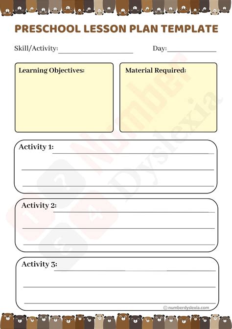 Preschool Lesson Plan Template