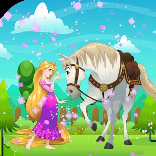 Princess Rapunzel with a Horse