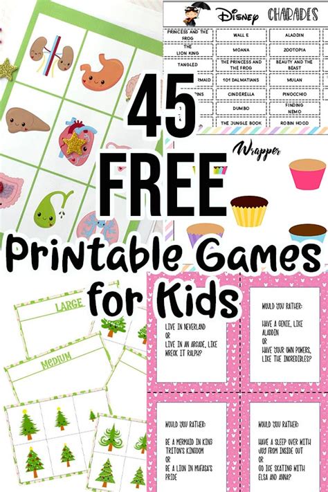 Printable Games for Younger Kids