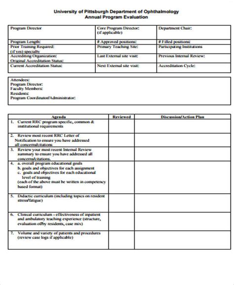 Program Evaluation Needs Assessment Template