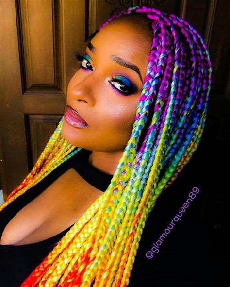 Rainbow Box Braids