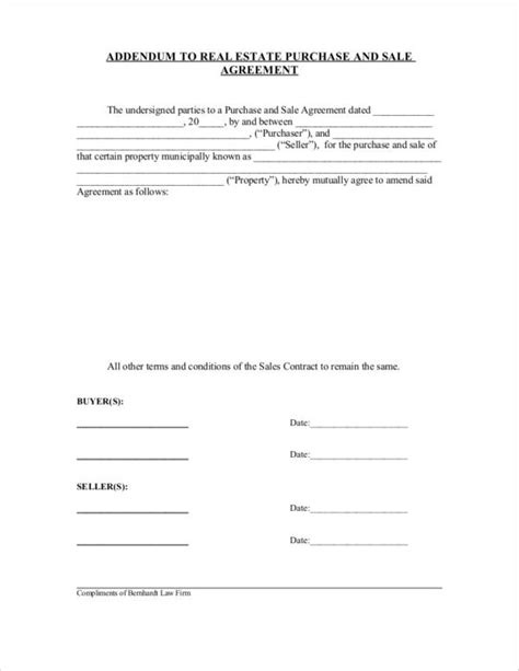 Real Estate Bill of Sale with Addendums Template