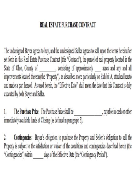 Real Estate Bill of Sale with Contingencies Template
