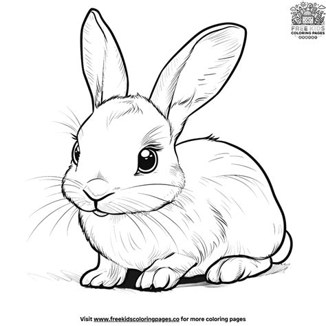 Realistic bunny coloring sheets