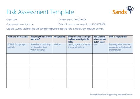 Risk Assessment Needs Template