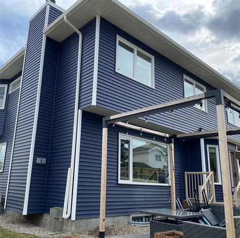Royal blue vinyl siding