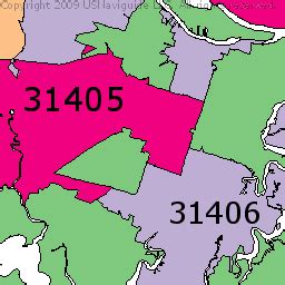 Savannah Zip Codes Map