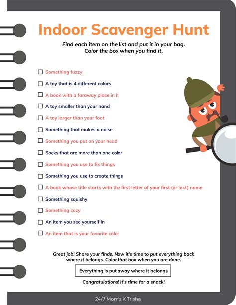 Scavenger Hunt List