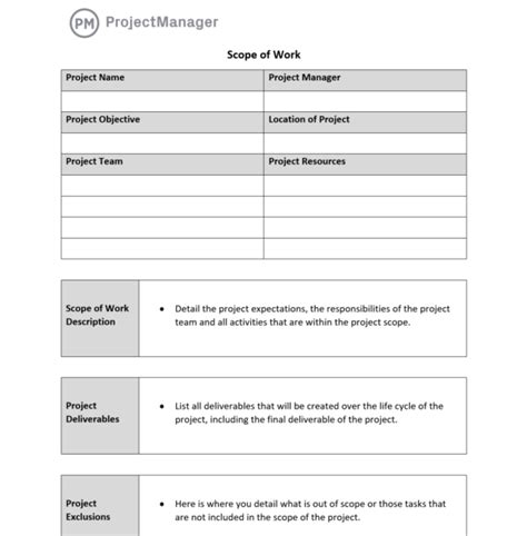Scope of Work Template