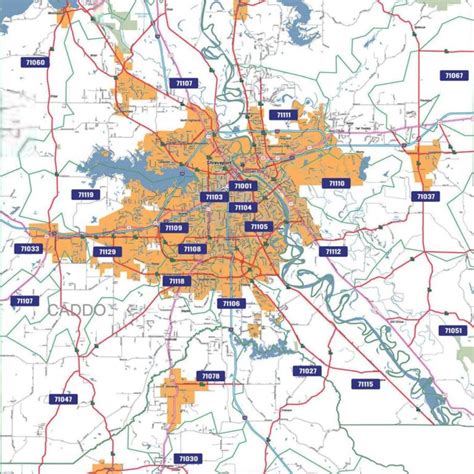 Shreveport Louisiana Zip Code Areas
