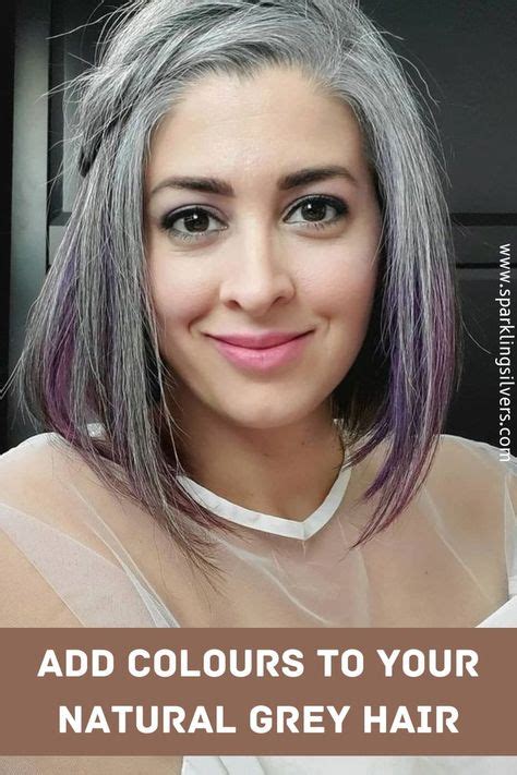 Silver Hair with Pop of Color Inspiration