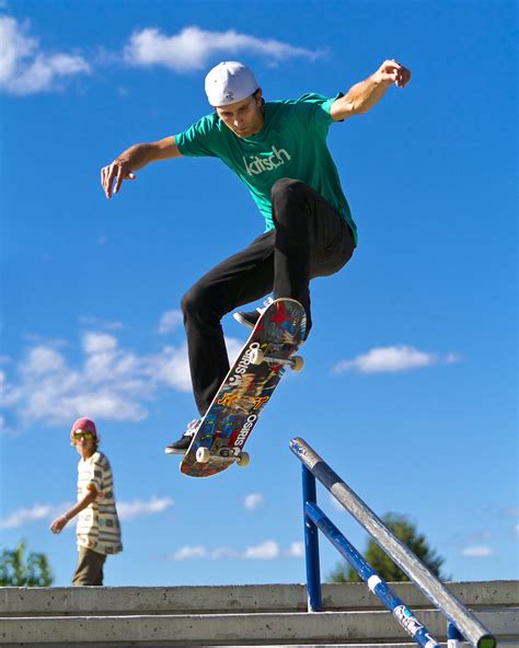Skateboarders in action