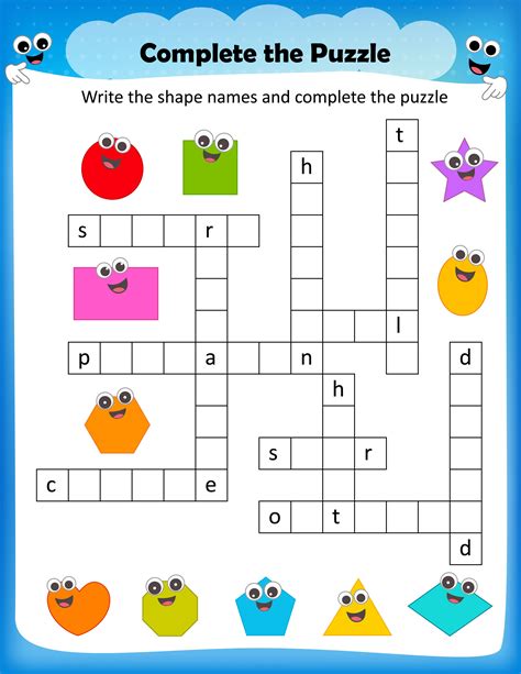 Solving Shapers for Kids Goo Crossword