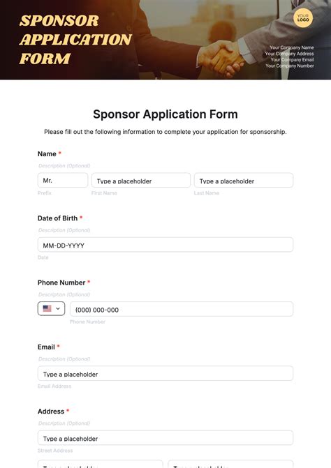 Sponsor Application