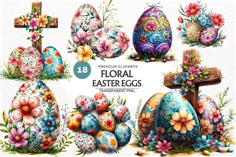 Spring Floral Easter Egg Template
