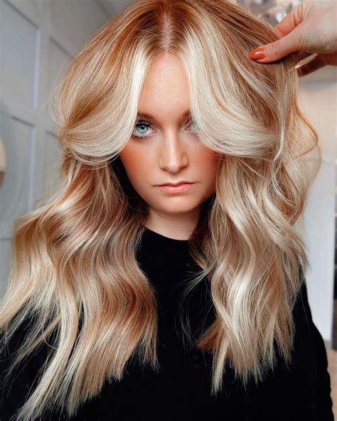 Strawberry Blonde Hair Color Highlights with Bangs