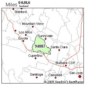 Sunnyvale Zip Code Map