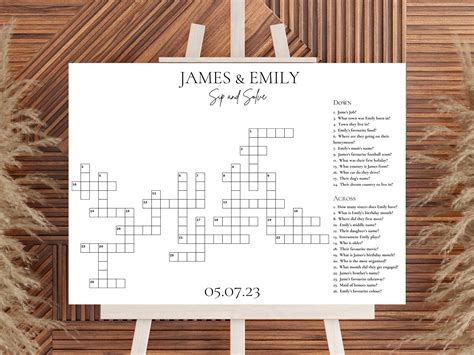 testing wedding crossword puzzle
