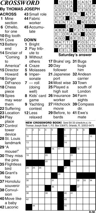 Thomas Joseph Crosswords