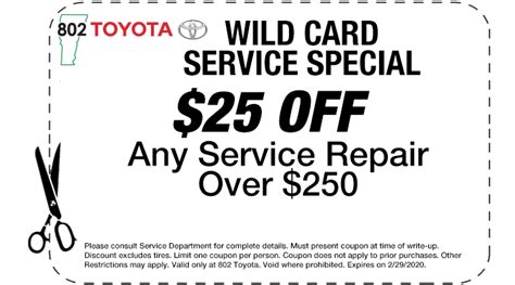 Toyota Service Coupons Printable
