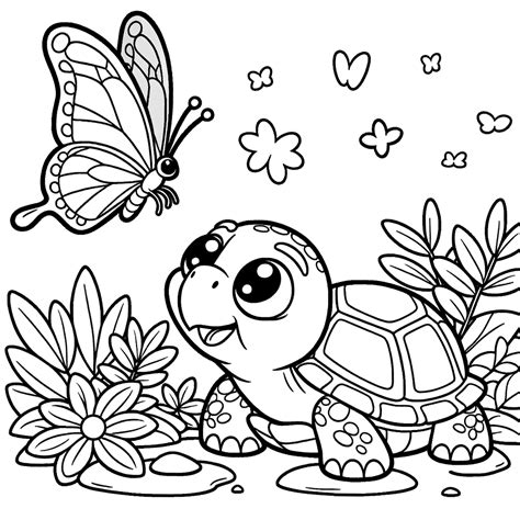 Turtle coloring pages for kids