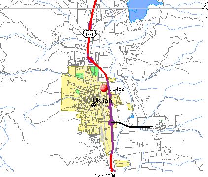 Ukiah CA Zip Code Map
