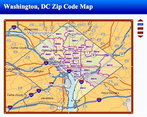 Washington D.C. Zip Code Map