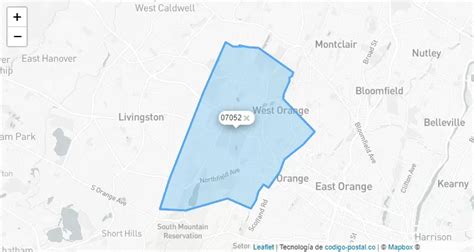 West Orange NJ Zip Code Map