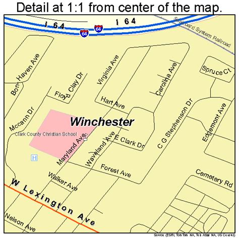 Winchester KY Zip Code Map